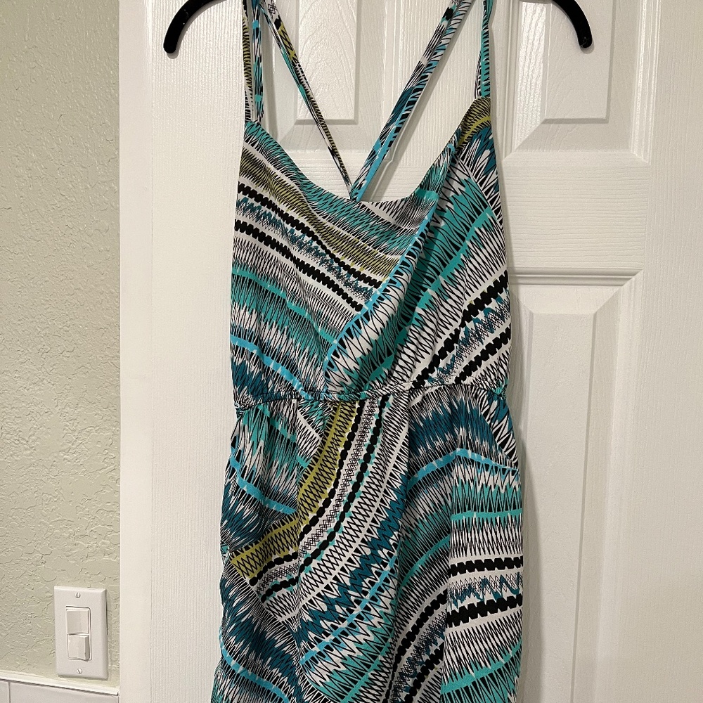 AQUA Print Tank Dress with Pockets